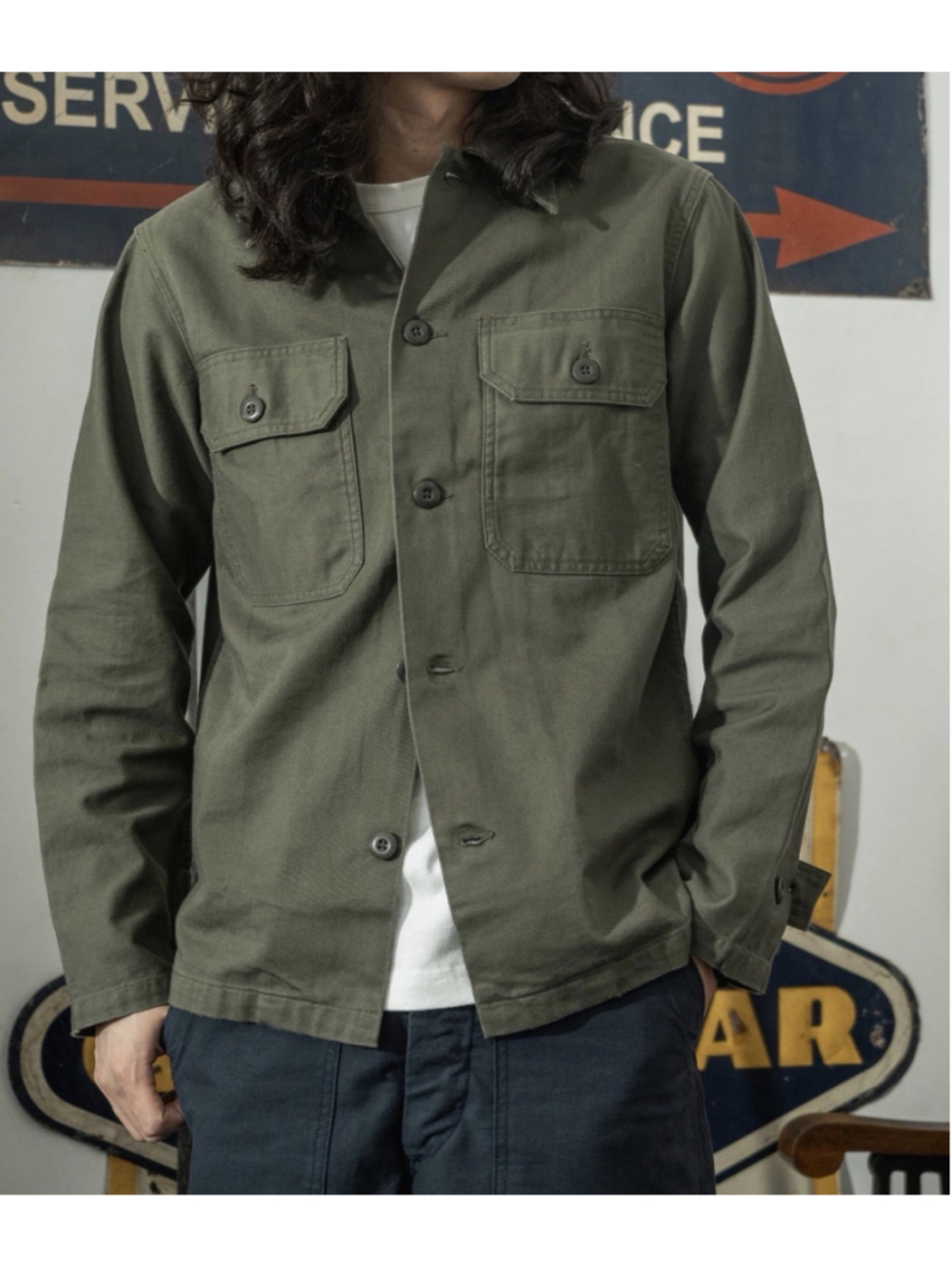 1963 US Army OG-107 Fatigue Utility Shirt Non Stock Mfg. Co. L - Picture 1 of 7